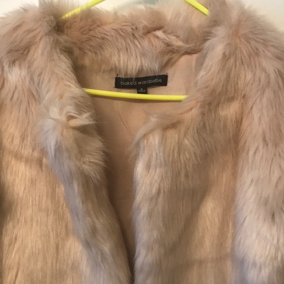 Naked wardrobe cream faux fur coat - Picture 3 of 8